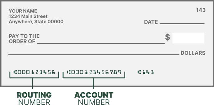 Check with Routing and Account Numbers